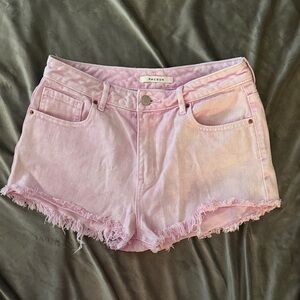 PacSun Light Pink Frayed Hem Jean Shorts